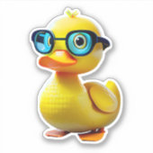 Whimsical schattig geel rubber eend decal sticker (Voorkant)