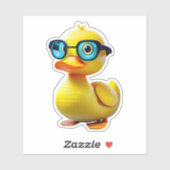 Whimsical schattig geel rubber eend decal sticker (Vel)