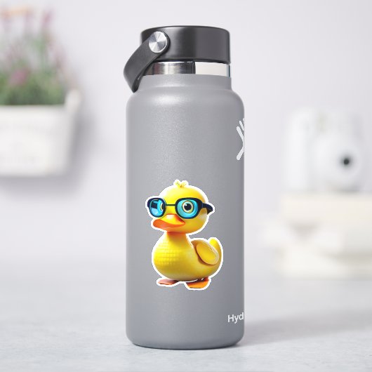 Whimsical schattig geel rubber eend decal sticker (HydroFlask)
