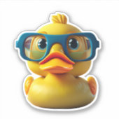 Whimsical schattig geel rubber eend decal sticker (Voorkant)