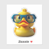 Whimsical schattig geel rubber eend decal sticker (Vel)