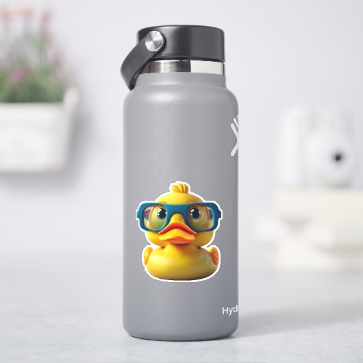Whimsical schattig geel rubber eend decal sticker (HydroFlask)