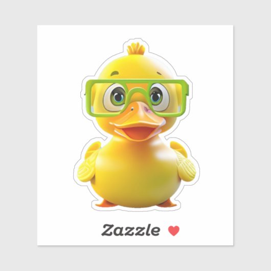 Whimsical schattig geel rubber eend decal sticker (Vel)