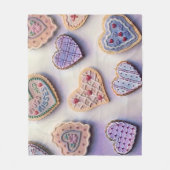 Whimsical schattig kleurrijke koekjes harten water fleece deken (Voorkant)