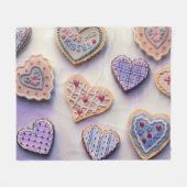 Whimsical schattig kleurrijke koekjes harten water fleece deken (Voorkant (Horizontaal))