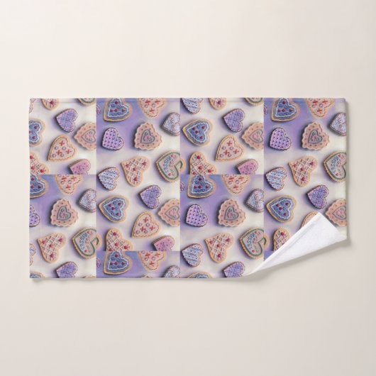 Whimsical schattig kleurrijke koekjes harten water handdoek (Handdoek)