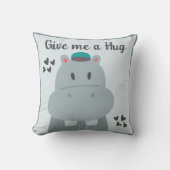 Whimsical schattig nijlpaard hoofd gepersonaliseer kussen (Voorkant)