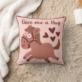 Whimsical schattig paard gepersonaliseerd citaat kussen