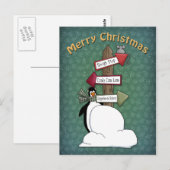 Whimsical, schattig pinguïn ontwerp briefkaart (Voorkant / Achterkant)