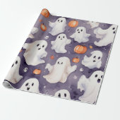 Whimsical schattig spook halloween verrukking wate cadeaupapier (Uitgerold)