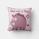 Whimsical schattig wild zwijn gepersonaliseerd cit kussen (Voorkant)