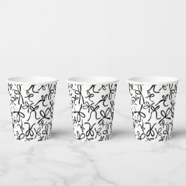 Whimsical Schattige B&W Bows Pattern Vrijgezellenf Papieren Bekers