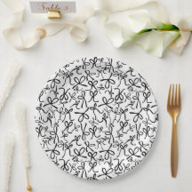 Whimsical Schattige B&W Bows Pattern Vrijgezellenf