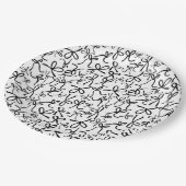 Whimsical Schattige B&W Bows Pattern Vrijgezellenf Papieren Bordje (Gekanteld)