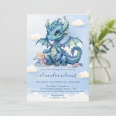 Whimsical Schattige Baby Dragon Baby shower Kaart (Staand voorkant)
