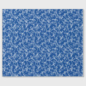 Whimsical Schattige Blauw Wit Bogen Patroon Chanoe Cadeaupapier (Vlak)