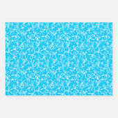 Whimsical Schattige Blauw Wit Bogen Patroon Girly  Inpakpapier Vel (Voorkant)