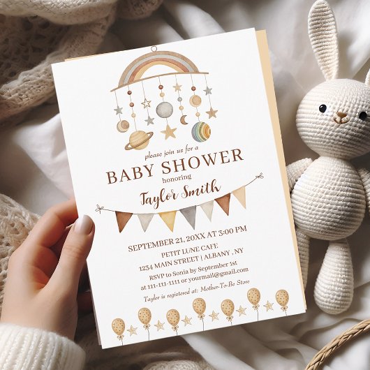 Whimsical Schattige Boho Genderneutraal Baby showe Kaart