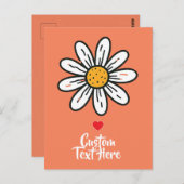 Whimsical Schattige Daisy Briefkaart – Speelse Blo (Voorkant / Achterkant)