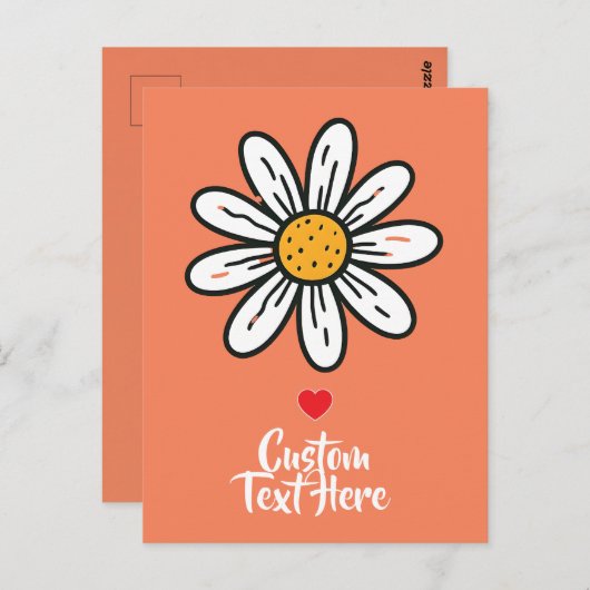 Whimsical Schattige Daisy Briefkaart – Speelse Blo (Voorkant / Achterkant)