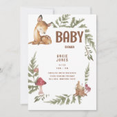 Whimsical Schattige Deer & Rabbit Baby shower Kaart (Voorkant)