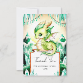 Whimsical Schattige Dragon Baby shower Bedankkaart