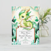 Whimsical Schattige Dragon Baby shower Kaart (Staand voorkant)