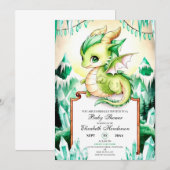 Whimsical Schattige Dragon Baby shower Kaart (Voorkant / Achterkant)