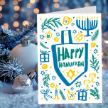 Whimsical Schattige Dreidel Menorah CUSTOM HANUKKA Feestdagen Kaart<br><div class="desc">Perfect schattig kaartje voor een leuke vakantie kaart! Met de hand gemaakte kunst voor jou! VOLLEDIG ! Klik hierboven op "Personaliseren" om de tekst aan de binnenkant van de kaart te bewerken. Klik op "Bewerken met ontwerpgereedschap" om de lettertypen, kleuren en plaatsingen aan te passen. (check mijn winkel voor alternatieve...</div>