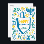 Whimsical Schattige Dreidel Menorah CUSTOM HANUKKA Feestdagenkaart<br><div class="desc">Perfect schattig kaartje voor een leuke vakantie kaart! Met de hand gemaakte kunst voor jou! VOLLEDIG ! Klik hierboven op "Personaliseren" om de tekst te bewerken. Klik op "Bewerken met ontwerpgereedschap" om de lettertypen, kleuren en plaatsingen aan te passen. (check mijn winkel voor alternatieve design ook) Dit is een briefkaart,...</div>