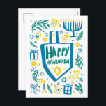 Whimsical Schattige Dreidel Menorah CUSTOM HANUKKA Feestdagenkaart<br><div class="desc">Perfect schattig kaartje voor een leuke vakantie kaart! Met de hand gemaakte kunst voor jou! VOLLEDIG ! Klik op "bewerken met ontwerpgereedschap" om uw eigen aangepaste tekst toe te voegen. (check mijn winkel voor alternatieve design ook) Dit is een briefkaart, check mijn winkel voor gevouwen kaarten en platte kaarten ook,...</div>