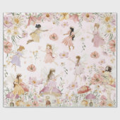 Whimsical Schattige feeën Wildflower Garden Meadow Cadeaupapier (Vlak)