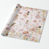 Whimsical Schattige feeën Wildflower Garden Meadow Cadeaupapier (Uitgerold)
