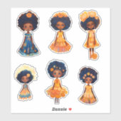 Whimsical Schattige Flower meisjes Sticker (Vel)
