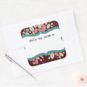 Whimsical Schattige Fun Swirl Flower Vrijgezellenf Vierkante Sticker (Envelop)