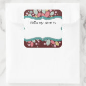 Whimsical Schattige Fun Swirl Flower Vrijgezellenf Vierkante Sticker (Tas)