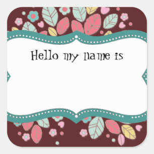 Whimsical Schattige Fun Swirl Flower Vrijgezellenf Vierkante Sticker