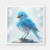 *~* Whimsical Schattige Gedetailleerd Blauw Vogel Magneet (Voorkant)