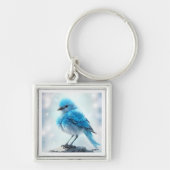 *~* Whimsical Schattige Gedetailleerd Blauw Vogel  Sleutelhanger (Voorkant)