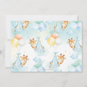 Whimsical Schattige Giraffe Balloons Baby shower B Kaart (Achterkant)