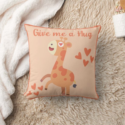 Whimsical schattige giraffe gepersonaliseerde quot kussen (Deken)