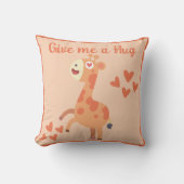 Whimsical schattige giraffe gepersonaliseerde quot kussen (Voorkant)