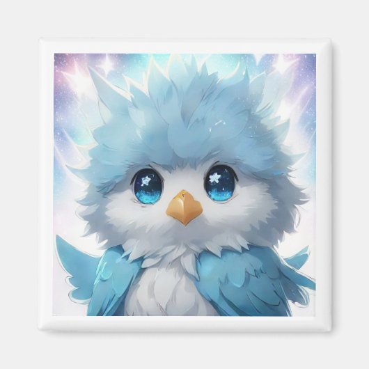 *~* Whimsical Schattige Kawii Blue Bird AP54 Art Magneet (Voorkant)