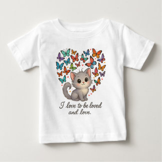 Whimsical Schattige Kitten met Vlinders & Quote