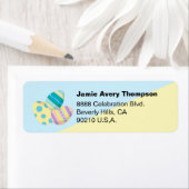 Whimsical Schattige Kleurrijke Easter Egg Custom Etiket (Insitu)