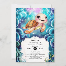 Whimsical Schattige Nautical Turtle Birthday