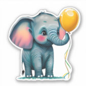 Whimsical schattige olifant sticker voor kinderen (Voorkant)