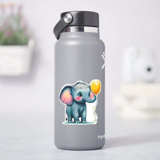 Whimsical schattige olifant sticker voor kinderen (HydroFlask)