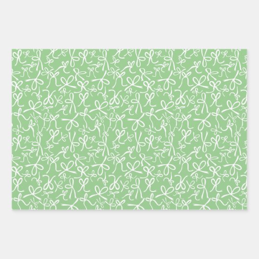 Whimsical Schattige Rood Groen Bogen Patroon Xmas  Inpakpapier Vel (Voorkant 3)