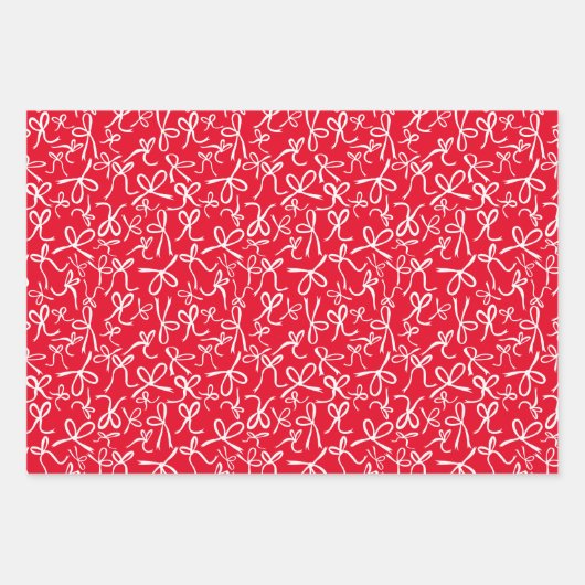 Whimsical Schattige Rood Groen Bogen Patroon Xmas  Inpakpapier Vel (Voorkant)